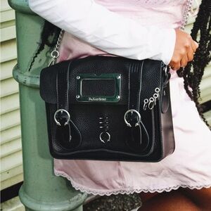 11 INCH PIERCING LEATHER MESSENGER BAG